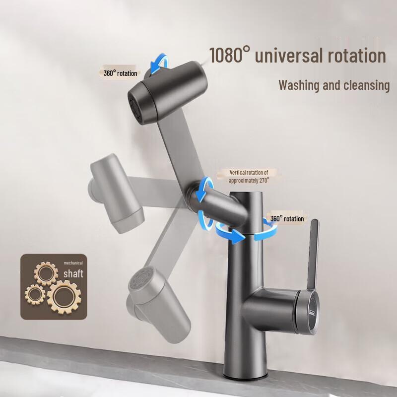 Submarine Mechanical Arm Digital Display Basin Faucet