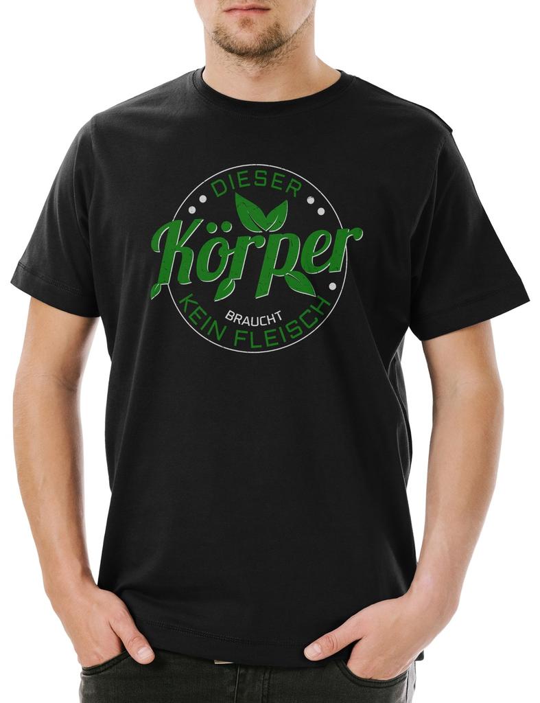This Body Needs No Meat Men's No Meat Themed Vegetarian T-Shirt