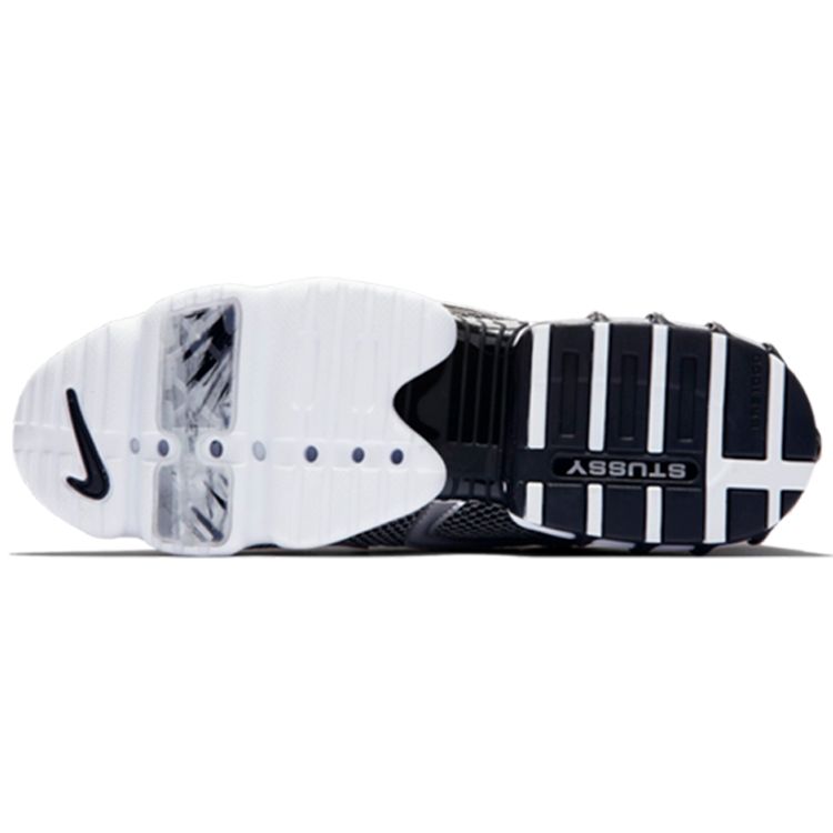 Stussy X Nike Air Zoom Spiridon Caged 2 Pure Platinum Unisex Sneakers Black White CU1854-001