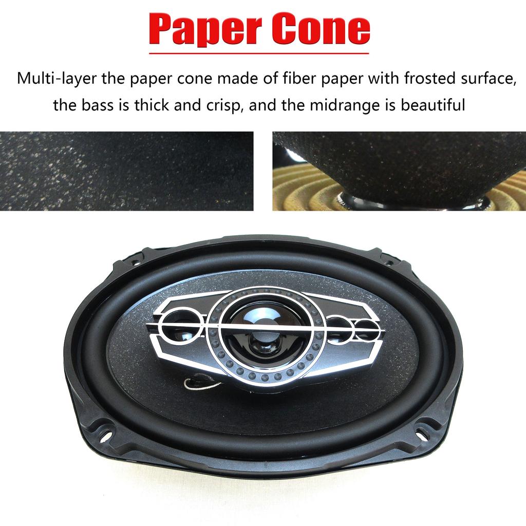 6X9 Inch 1000W 5-Way HiFi Coaxial Speaker With Dust Cover And Audio Cable Car Door Auto Audio Music Stereo Full Range Speakers