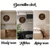 Library Nook Style Wooden Round Silent Hanging Wall Clock, Suitable For Living Room, Office, Study Room,Bedroom, Home Decoration