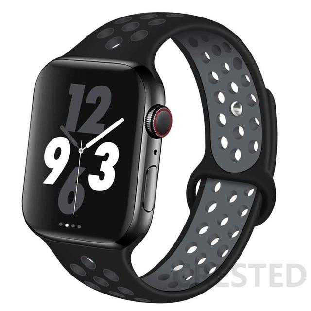 Buy Sport Strap for Apple Watch band 44mm 40mm 6 SE 5 4 3 for iwatch 38mm  42mm women men soft silicone loop bracelet belt Accessories at affordable  prices — free shipping,