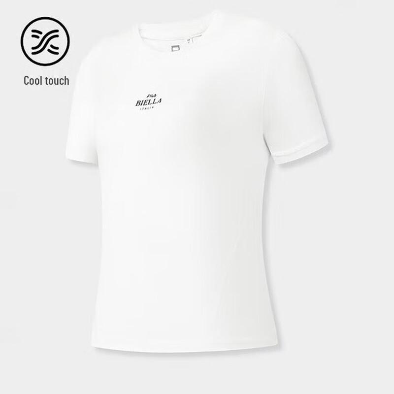 FILA Men s Cooling Slim Fit Knitted Short Sleeve T-Shirt S