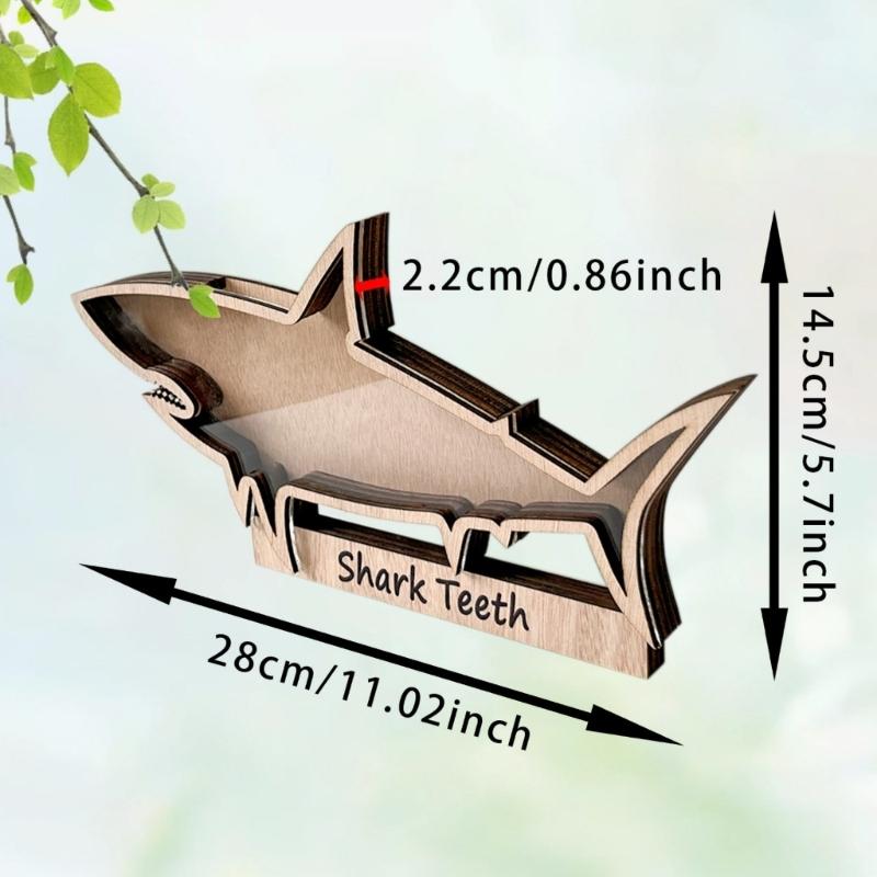 Starfishs Shape Seashells Display Box with Clear Acrylic Front Wood Seashells Holders for Shark Teeth Small Shadows Box