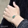 Les Trésors De Lily [R1039] - Handmade Silver Bracelet 'Mineralia' Silver Aventurine - 18x14 Mm