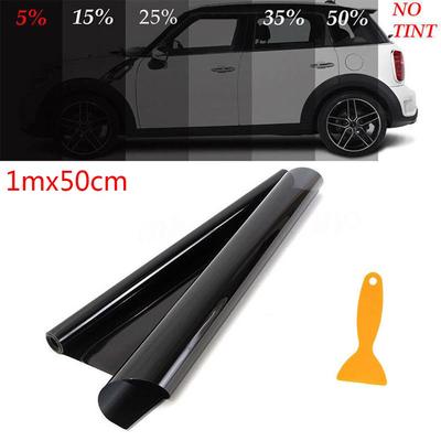 Folie Auto 100x50cm 5% VLT Profesională Negru Fumuriu Închis Netăiată