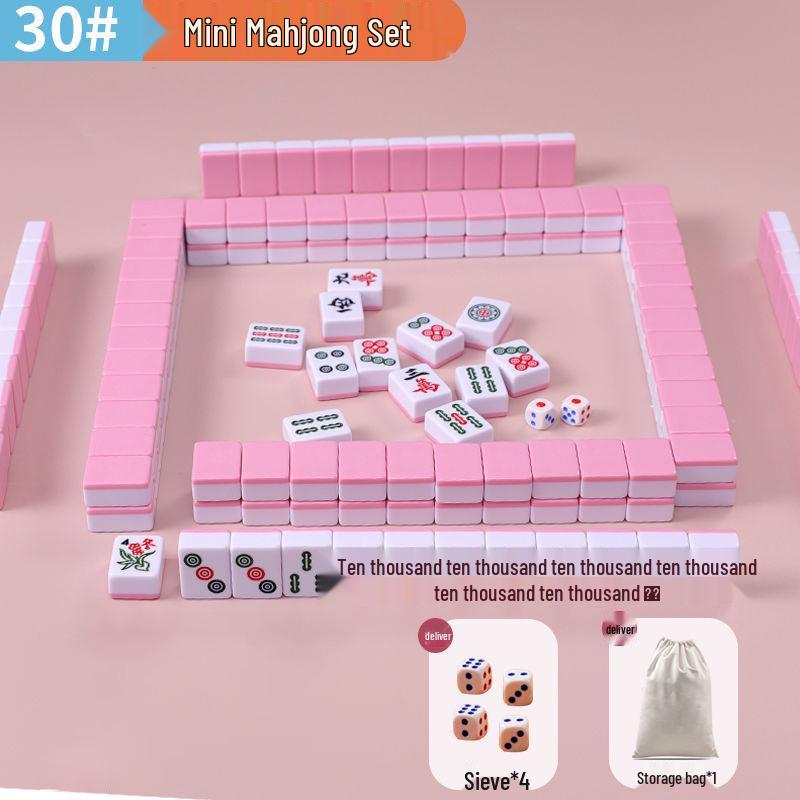 Compact Hand-Rubbed Mini Mahjong Set for Travel & Outdoor Use