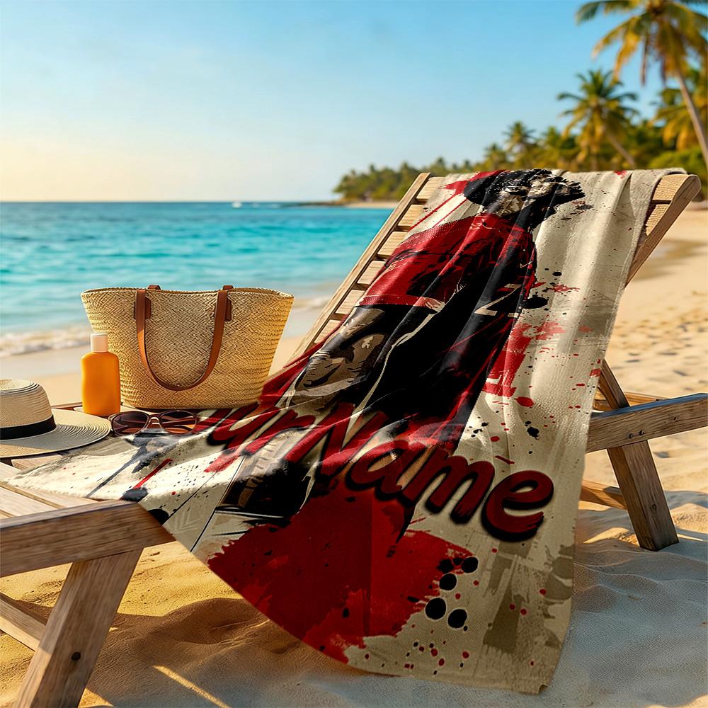 Manchester Customize Text Beach Towel Super Soft & Absorbent Portable for SwimmingBeachCamping Travel Beach AccessoriesGym