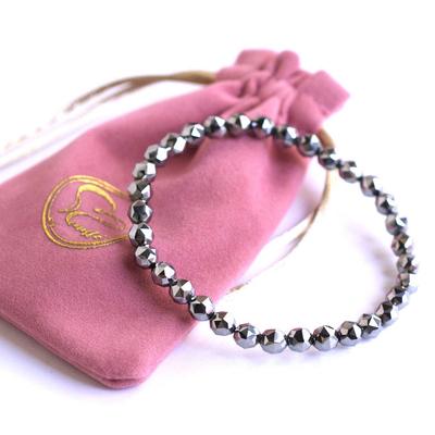 [beautéller] Pulseira de Terahertz, Corte Estrela, 6mm (Serve pulsos de aproximadamente 18cm)