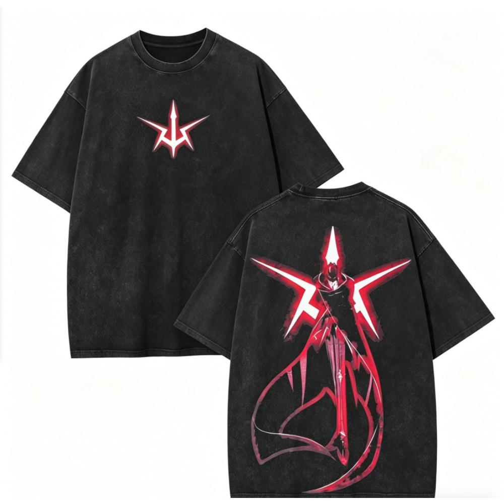 Code Geass Anime Lover Washed T-shirt Year round clothing high quality personality Clothes Plus Size Unisex New Model Couples tee