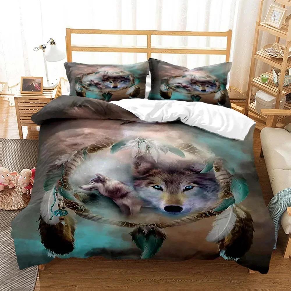 Wolf Digitaldruck Bequemer Bettdeckenbezug Kissenbezug Bettwäscheset Kinder Schlafzimmer Dekoration Heimtextil