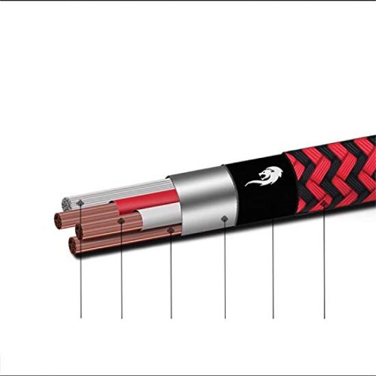 [WVY-P56-1.5] 6,3 mm Standard-Stereo-Klinkenstecker (L-förmig) männlich auf zwei 6,3mm Mono-Klinkenstecker (männlich) - Reines Kupfer, vergoldet, 4N OFC (sauerstofffrei