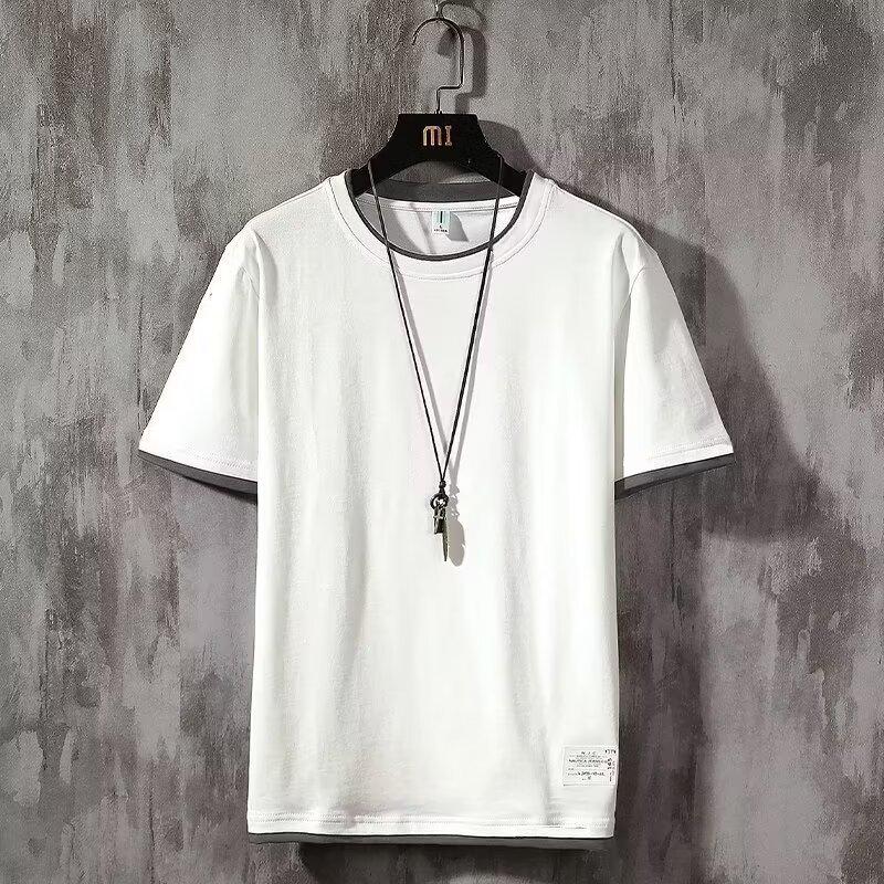 2024 Men's Trendy Colorblock Round Neck Loose-Fit T-shirt - Short Sleeve