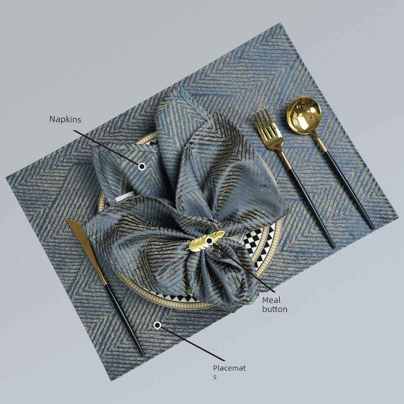 

Плейсмат Американский Тканевый Плейсмат Ручной Работы Термостойкий Коврик Отель Ресторан Роскошный Доступный Роскошный Подставка для Обеденного Стола Подушка для Гостиной Подставка для Миски Подставка для Блюд Cobo-Blue 46*46cm napkin 1