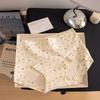 Ladies Spring and Autumn New Floral Bow Pure Cotton 10A Bacteriostatic Extended Package Hip Mid Waist Small Flat Angle Briefs