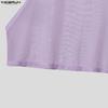INCERUN Men Summer Sleeveless Big Cuff Mesh Sheer See Through Loose Beach Tank Tops