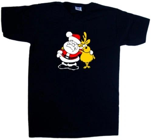

Santa And Reindeer Funny V-Neck T-Shirt 4XL