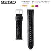 SEIKO Genuine Leather Watch Strap, Crocodile-Pattern Cowhide, Smart Change Tool-Free, 22mm, Model RS09C22BK, Black, Men's