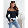 European & American Off-the-Shoulder Long-Sleeve T-Shirt - Autumn/Winter Fashion