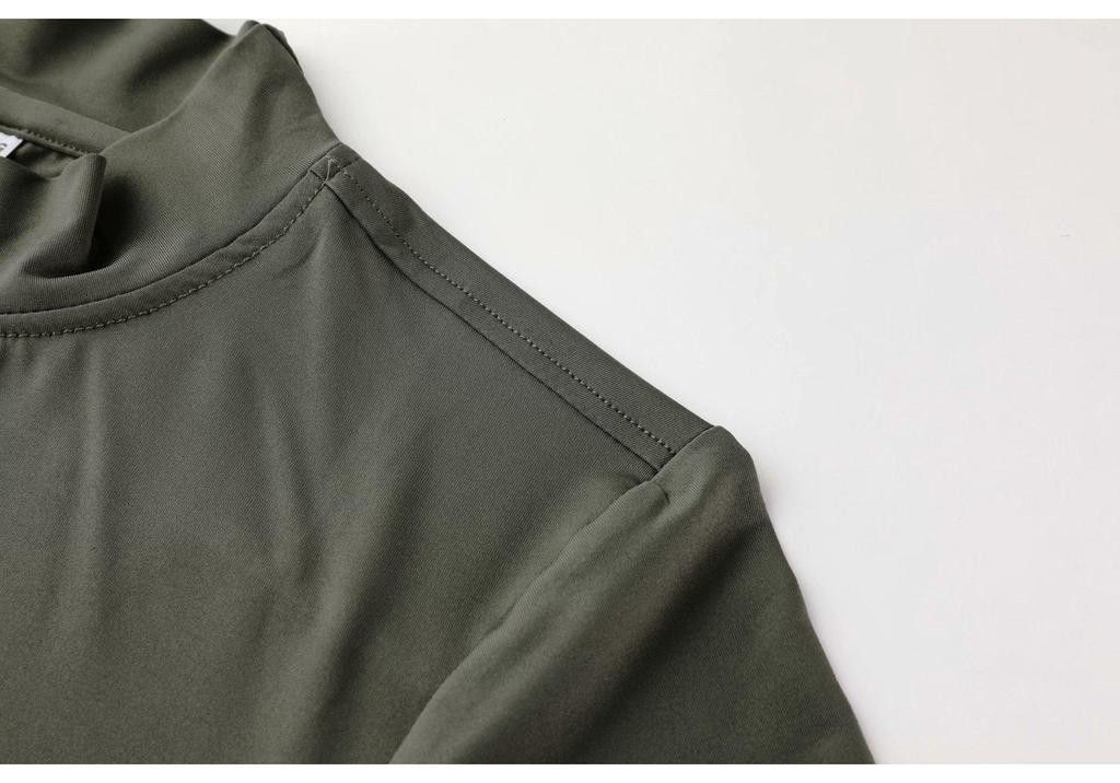 2024 Autumn Men's Quick-Dry Long Sleeve Fitness Top with Half-High Collar