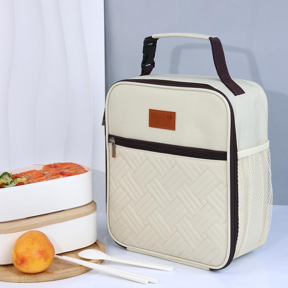 Large Capacity Lunch Bag Portable Picnic Food Storage Bag with Handle Multi-functional Insulated Multiple Pockets Lunch Bags