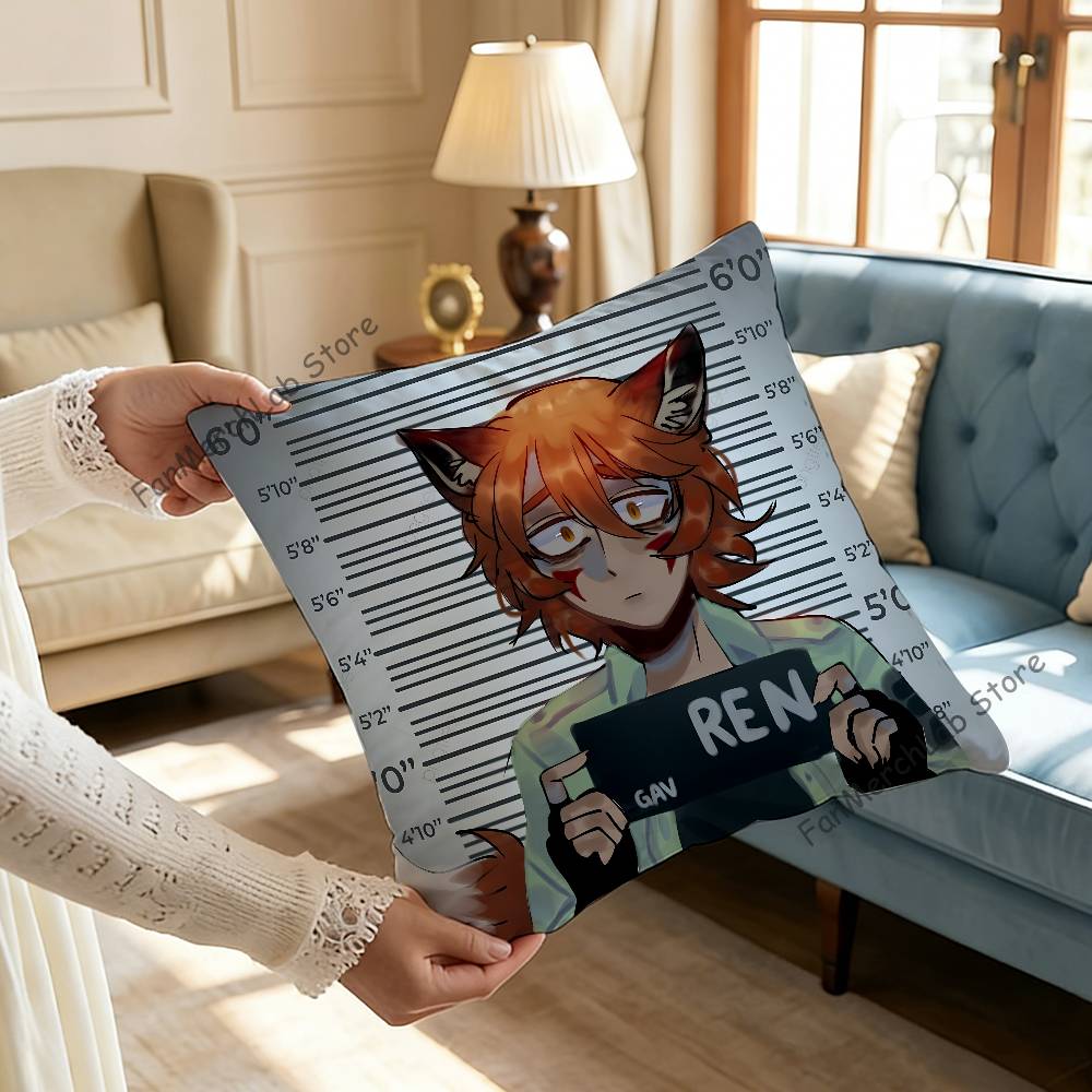 

BBoyfriendS DeathS Ren Pillow Covers Cartoon Sofa Decorative Home Doublesided Printing Short Plush Cute Cushion Cover 30x30cm