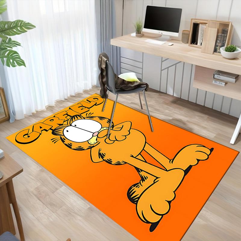 Garfield'S Orange Adventure Carpet For Playroom Bedroom Living Room Sofa Home Decorkids Game Area Rug Nonslip Floor Mat
