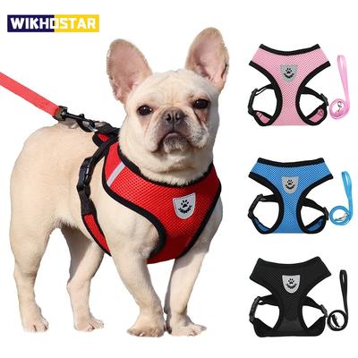 Katzen-Hundegeschirr, Leine, verstellbare Weste, Polyester-Netz, atmungsaktive Geschirre, reflektierend, für kleine Hunde, Katzen, Lesah