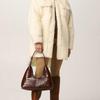 By Far Amber Series Leather Vintage Crocodile Embossed Shoulder Bag Women Bags Hazelnut 21SSAMRSNEDLAR