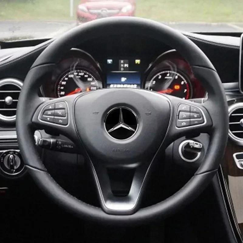 WVQ5 52/57mm Car Logo for Mercedes Benz W124 W176 A B C D M S R G Class GLA GLB W204 W212 GLK Steering Wheel Center Emblem Sticker