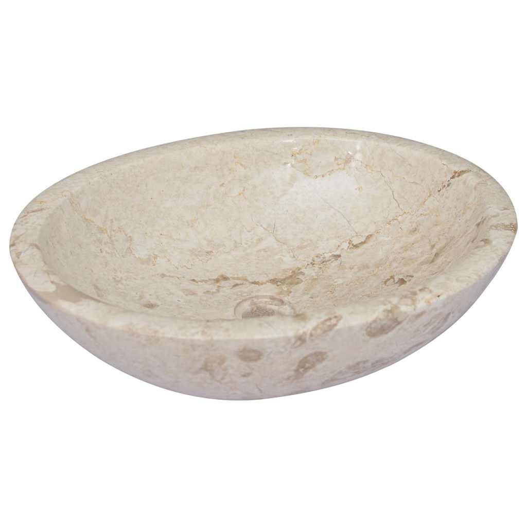 Vidaxl Sink, Cream, 53X40X15 Cm, Marble