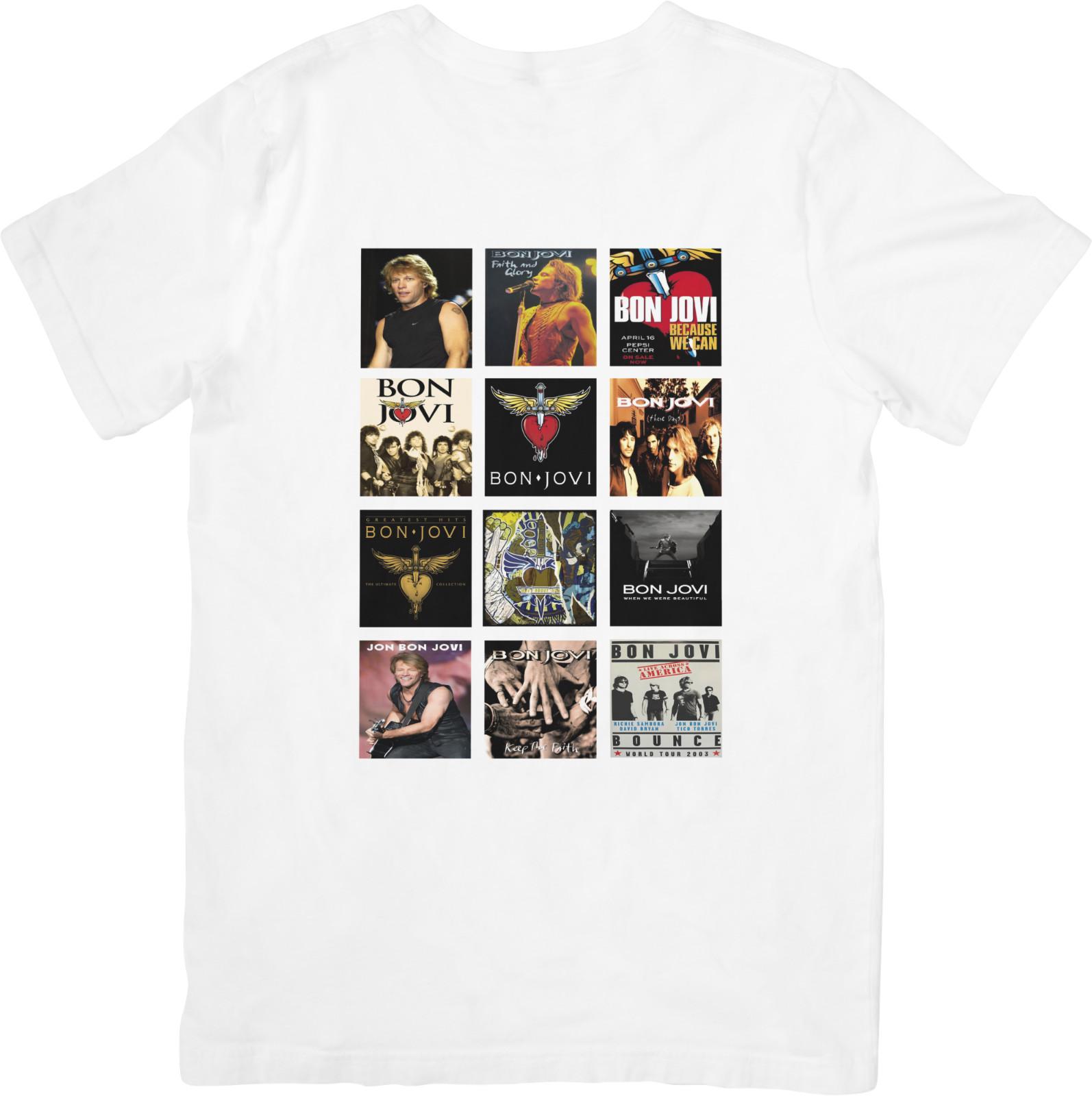 Bon Jovi collection Music Fit suitable for Men  Women Quality Cotton T-Shirt XXL