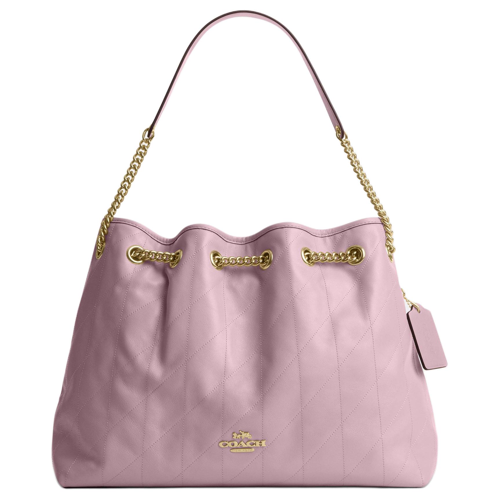 

Coach Evelyn 34 Quilted Detail Leather Tote Shoulder Bag Large Women Bags Carnation CDR00-IMORP Basic Set (Bag+Dust Bag)