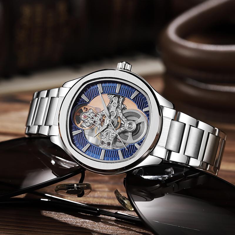 Luxury Brand Mens Tourbillon Watches Unique Design Automatic Mechanical Watch For Men Sport Mechanical Skeleton Wristwatch