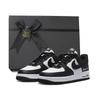 Air Force 1 Leather Slip Resistant, Abrasion Resistant, Lightweight Low Top Skateboard Shoes Unisex White Black DV0788-001(Team384-BOX)