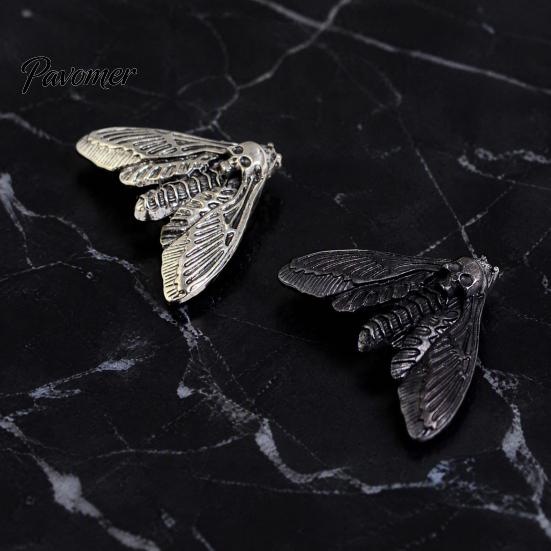 Abnehmbare Knöpfe für Jacken Vintage Motten-Abdeckungen, Gothic Totenkopf Druckknöpfe für Hemden Party-Outfit Zubehör Metallmanschettenknöpfe Kragen Halloween