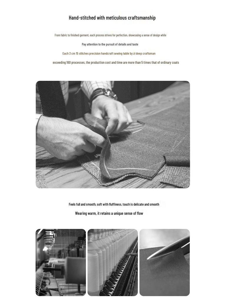 Damen 2025 Petite Kapuzen-Doppelseitiger Kaschmir-Woll-Übermantel, Mittellang