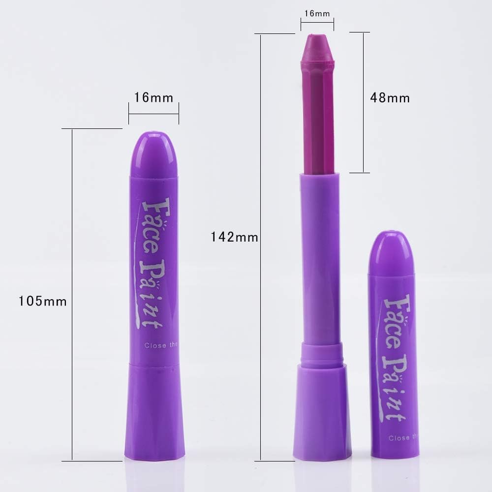 Sucodver Gesichts- und Körpermalstifte, 12 Farben, Wasserbasiert, Wachsmalstift-basiert, Schwangerschaftsmalerei, Leicht abwaschbar, Perfekt für Halloween, Weihnachten,