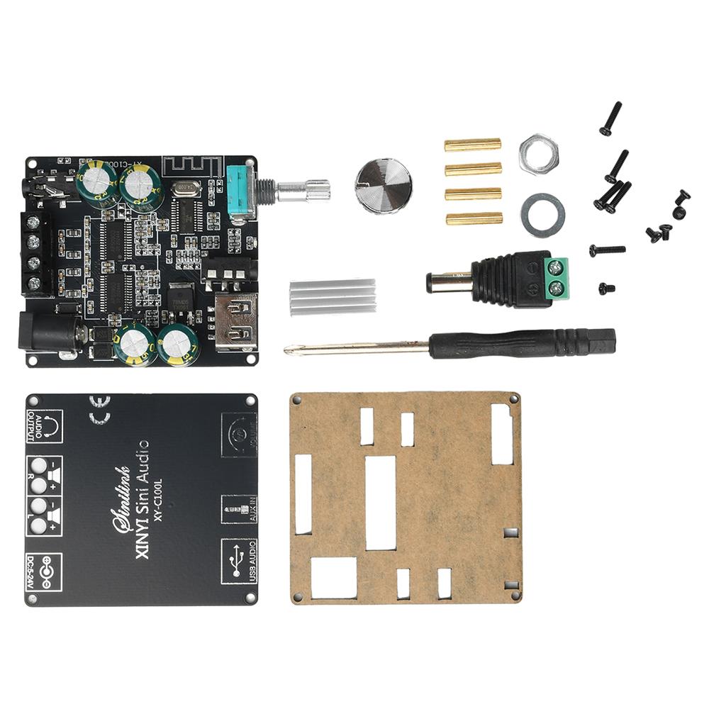 Audio Module C50L/C100L Stereo Bluetooth Digital Power Amplifier Board 50W Dual Channel 360 Degree Stepless Tuning AMP Module