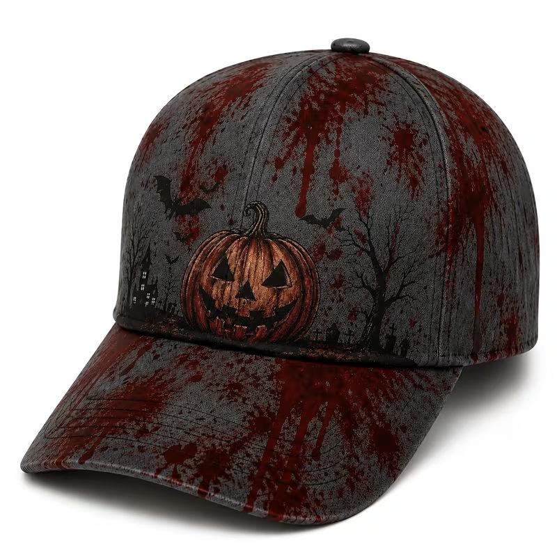 D print Halloween baseball cap women's spring and summer sunshade sun protection cap American style versatile fashion hat sun protection