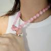 August Harmony Pink Lemonade Gem Knot Necklace / 10mm