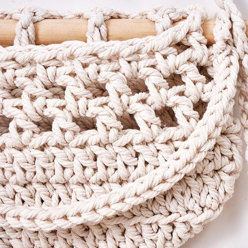 Simple Hanging Fruit Baskets Handmade Sundry Storage Hanging Bag 3 Tier Storage Bag  Kitchen