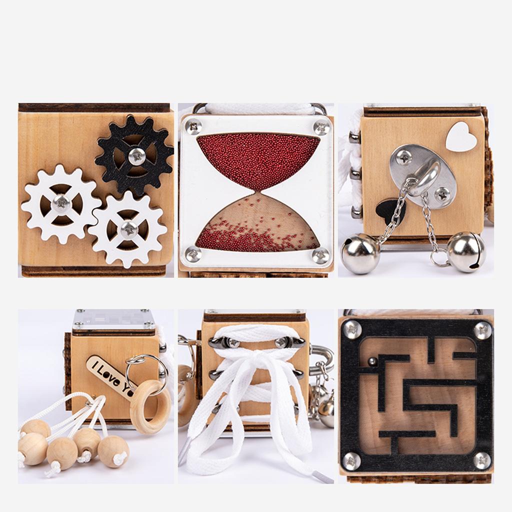 Busy Block Toy For Children, Educational Interactive  Wooden Toy