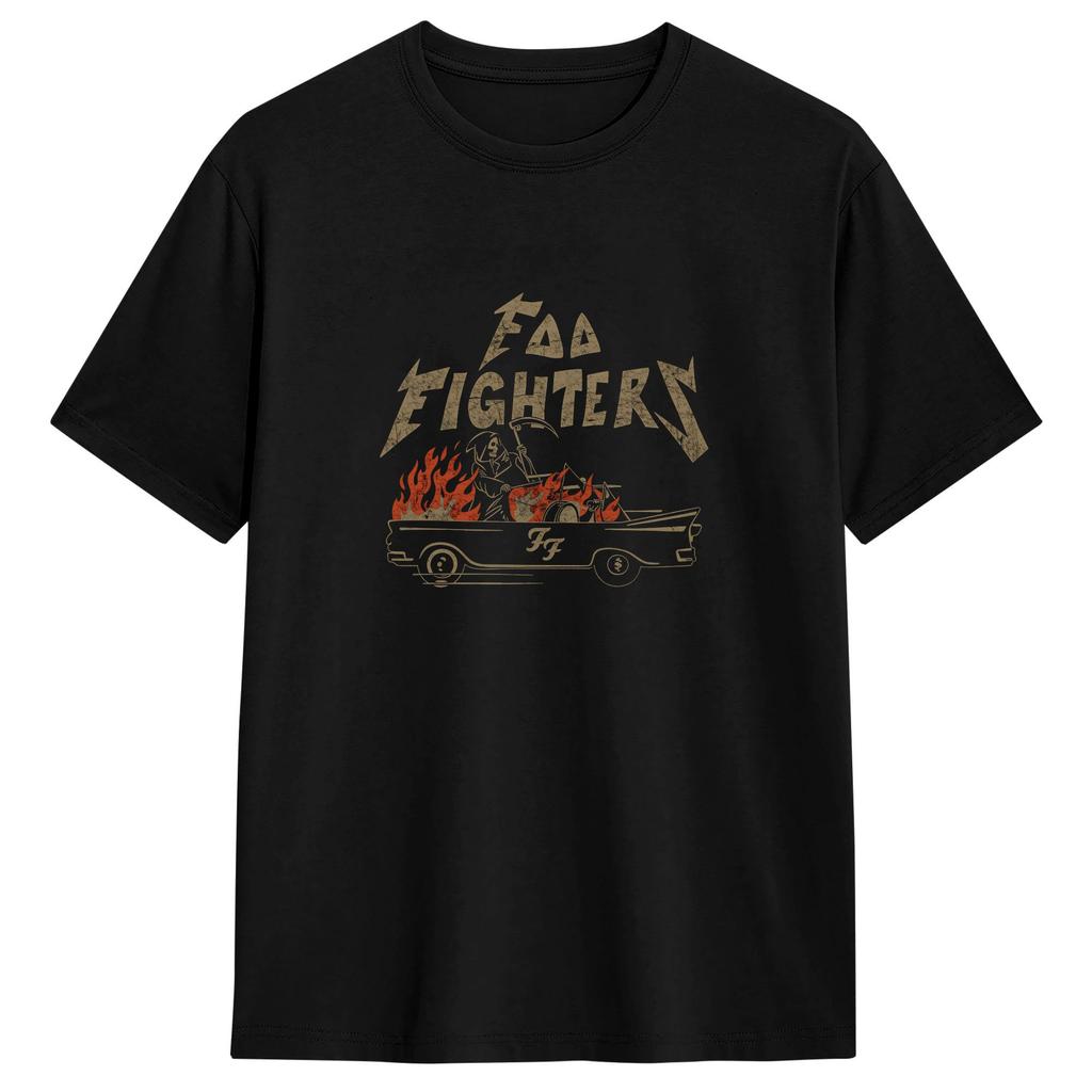 Foo Fighters TShirts for Unisex Novelty Cotton Tees Round Collar Short Sleeve T Shirts Plus Size Clothing