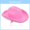 Led Light Cowboy Hat For Party Supplies With Pink Edging And Sewn Fabric For Girls Gift