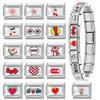 Wholesale Personalized DIY Red Color Italian Charm Bracelet Cherry Flowers Heart Music Bead 9mm Bracelet Stainless Steel Jewelry