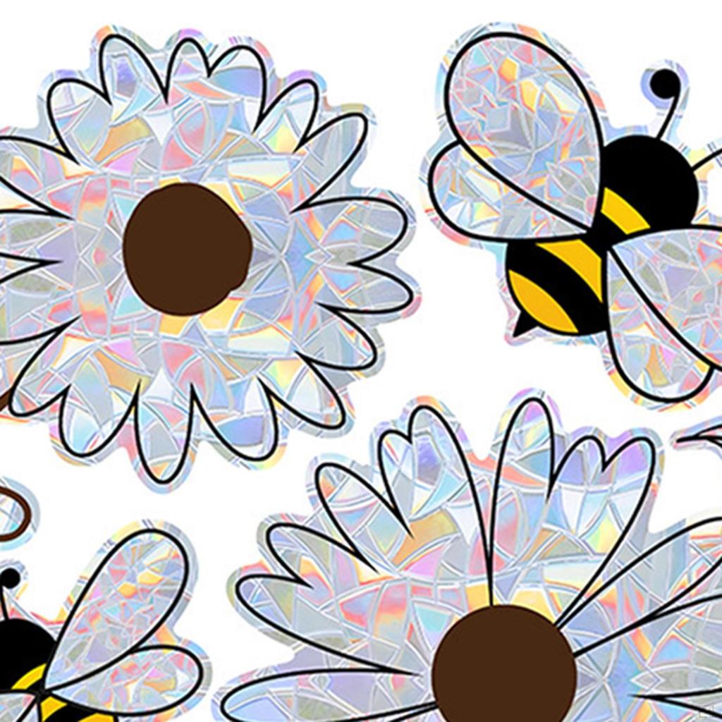 Floral Window Stickers Glass Decals Static Sticker Easy To Peel Decorative Film Clings for