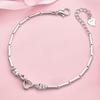 925 Silver Double Heart Charms Bracelet for Women New Arrival Geometric Zircon Adjustable Bracelet Exquisite Jewelry