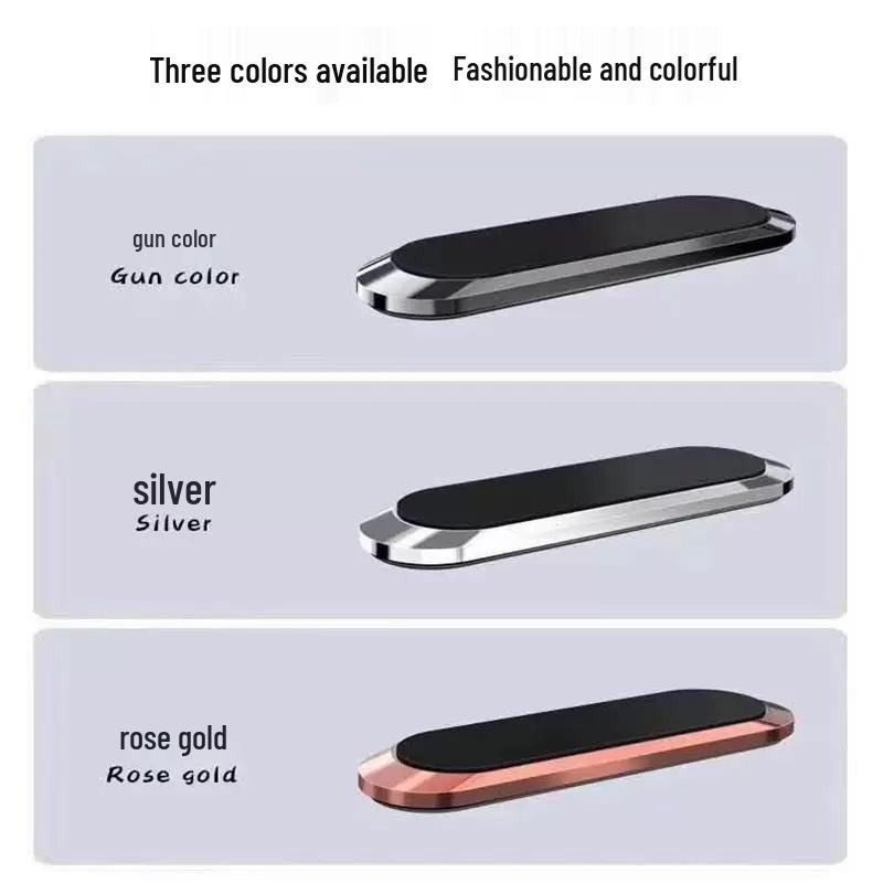 Magnetic Car Phone Holder for Dashboard and Air Vent Flat Sticker Gunmetal Alloy Bar