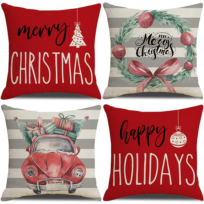 Christmas Pillowcase Combination Multi-patterned Cushion Party Festive Sofa Living Room Pillowcase Pillowcase